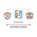 Greek society concept icon