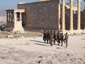 Greek Soldiers march in the Acropolis