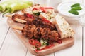 Greek souvlaki skewer