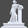 greek statue female vector flat minimalistic isolated illustration
