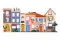 Greek street with building facade vector image