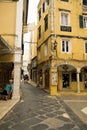 Greek street in Corfu Royalty Free Stock Photo