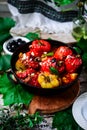 Greek stuffed peppers yemista...selective focus Royalty Free Stock Photo