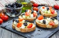 Greek style crostini Royalty Free Stock Photo