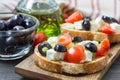 Greek style crostini Royalty Free Stock Photo