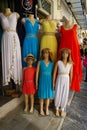 Greek style dresses in the market,Athens,Greece.