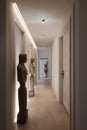 Greek style hallway interior in modern luxury house Royalty Free Stock Photo