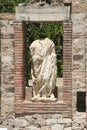 Greek-style statues with person of repute of Roman Provincial Forum, Merida Royalty Free Stock Photo