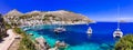 Greek summer holidays - authentic Leros island view of beaiutiful bay Panteli. Dodekanese