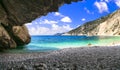 Myrtos beach - best beach of Ionian islands, Greece Royalty Free Stock Photo