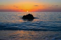 Greek sunset view from Avali beach on the island of Lefkada in Greece