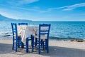 Greek tavern in Kissamos town. Crete, Greece Royalty Free Stock Photo