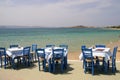 Greek tavern by the sea Royalty Free Stock Photo