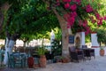 Greek taverna in small town Royalty Free Stock Photo