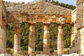 Greek temple in the ancient city of Segesta, Sicily Royalty Free Stock Photo