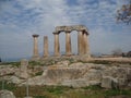 The Greek Temple of Apollo in Cornith, Greece