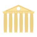 Greek temple with columns and roof. Vector illustration of ancie