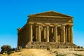 Greek Temple of Concordia, located in the park of the Valley of the Temples in Agrigento, Sicily Royalty Free Stock Photo