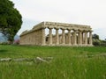 Greek ancient temple of Hera to Paestum in Italy. Royalty Free Stock Photo