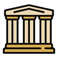 Greek temple icon color outline vector Royalty Free Stock Photo