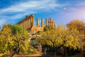 The greek temple of Juno in the Valley of the Temples, Agrigento, Italy. Juno Temple, Valley of temples, Agrigento, Sicily Royalty Free Stock Photo