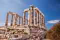 Greek temple Poseidon, Cape Sounion in Greece Royalty Free Stock Photo