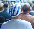 Greek tennis fans support tennis player Stefanos Tsitsipas during his quarter final match at Australian Open 2019