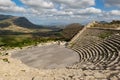 Greek Theater of Segesta Teatro di Segesta in a sunny day in Sicily