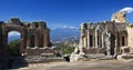 Greek Theatre Taormina Etna Royalty Free Stock Photo