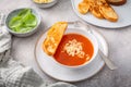 Greek tomato soup with orzo pasta Royalty Free Stock Photo