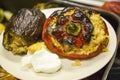 Greek traditional dish. Close-up on the plate Royalty Free Stock Photo