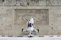 Greek traditional soldiers front of the tomb of the Unknown Sol