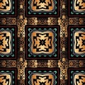 Greek tribal ethnic style seamless pattern. Plaid vector background. Repeat tartan backdrop. Ancient geometric striped ornament Royalty Free Stock Photo