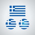 Greek trio flags, illustration