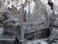 Greek trireme in the acropolis of lindos in rhodes Royalty Free Stock Photo