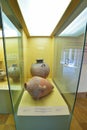 Greek vases in museum of Acropolis in Athens, Greece Royalty Free Stock Photo