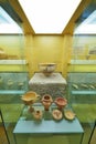 Greek vases in museum of Acropolis in Athens, Greece Royalty Free Stock Photo