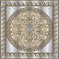 Greek vector 3d panel pattern. Royalty Free Stock Photo