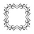 Greek vector round frame, antique border from Greece. Greek decorative element flower Royalty Free Stock Photo