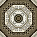 Greek vector seamless pattern with mandalas, chains, rhombus, frames, borders. Repeat tribal ethnic background. Greek key, Royalty Free Stock Photo