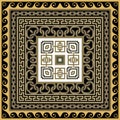 Greek vector seamless pattern with square frames, borders, chains, waves. Repeat tribal ethnic background. Greek key, meanders Royalty Free Stock Photo