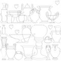 Greek vessels linear pattern Royalty Free Stock Photo