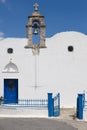 Greek white church in Komitades. Crete. Greece Royalty Free Stock Photo