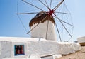 Greek Windmills at Mykanos Royalty Free Stock Photo