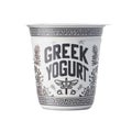 Greek yoghurt cup package isolated on white transparent background Royalty Free Stock Photo