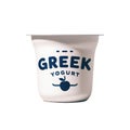 Greek yoghurt cup package isolated on white transparent background Royalty Free Stock Photo