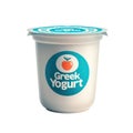 Greek yoghurt cup package isolated on white transparent background Royalty Free Stock Photo