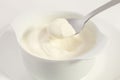 Greek Yoghurt with Spoonful Royalty Free Stock Photo