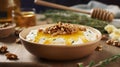 Greek yogurt bowl with honey and nuts