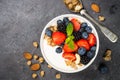 Greek yogurt granola with fresh berries . Royalty Free Stock Photo